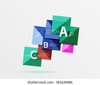 Geometric abstract background with option infographic. Vector template background for workflow layout, diagram, number options or web design