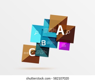 Fondo geométrico abstracto con opción infográfica. Fondo de plantilla de vector para diseño de flujo de trabajo, diagrama, opciones de número o diseño web
