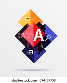 Fondo geométrico abstracto con opción infográfica. Fondo de plantilla de vector para diseño de flujo de trabajo, diagrama, opciones de número o diseño web