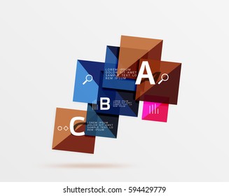 Geometrischer abstrakter Hintergrund mit optionaler Infografik. Vektorvorlagenhintergrund für das Workflowlayout, -diagramm, -nummeroptionen oder Webdesign