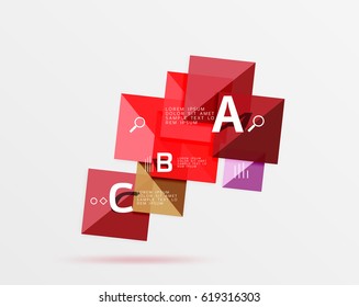 Geometric abstract background with option infographic. Vector template background for workflow layout, diagram, number options or web design