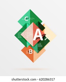 Fondo geométrico abstracto con opción infográfica. Fondo de plantilla de vector para diseño de flujo de trabajo, diagrama, opciones de número o diseño web