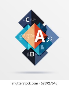 Fondo geométrico abstracto con opción infográfica. Fondo de plantilla de vector para diseño de flujo de trabajo, diagrama, opciones de número o diseño web