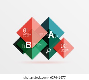 Geometrischer abstrakter Hintergrund mit optionaler Infografik. Vektorvorlagenhintergrund für das Workflowlayout, -diagramm, -nummeroptionen oder Webdesign