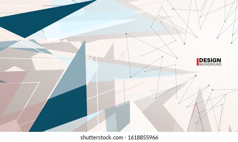 Geometric abstract background. overlap of modern forms the design. Vector illustrations for wallpapers, banners, backgrounds, etc.