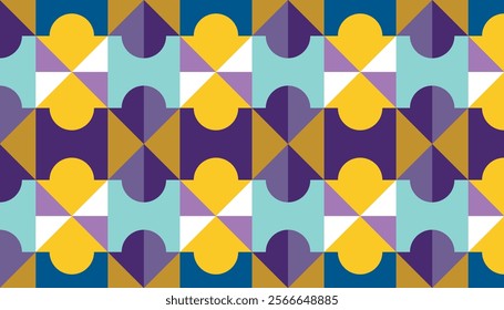 Geometric abstract background, poster design, simple form of seamless geometric shapes with interesting color combinations