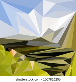 Geometric abstract background print low poly mosaic style