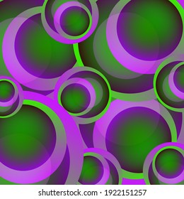 Geometric abstract background purple green vector circles, design element