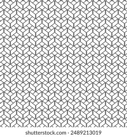 Geometric abstract background. Pyramid wall made of 3D figures. Repeating vector pattern. Isolated colorless background. Doodle style. Endless pattern of square and rectangular shapes. 