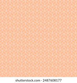 Geometric abstract background. Pyramid white wall made of 3D figures. Repeating vector pattern. Isolated background in peach fluff style. Doodle style. Endless pattern of square and rectangular shapes