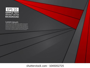 Geometric abstract background red and black color with copy space, Vector illustration for your business eps10