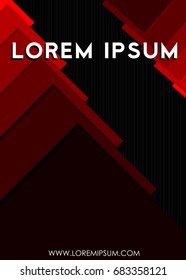 Geometric abstract background in red and black colours with the effect of overlay shapes to the texture