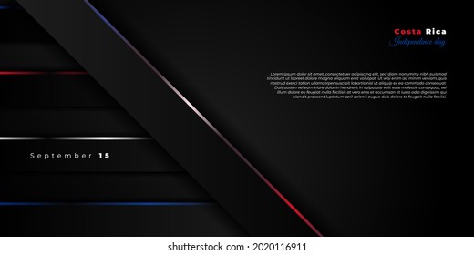 Geometric abstract background with red, blue, and dark design. good template for Costa rica Independence Day or National day design.