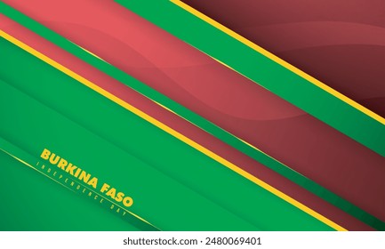 Geometric abstract background of red and green with little yellow light design for burkina faso independence day design template