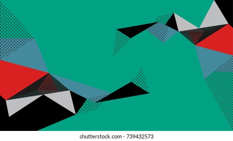 geometric abstract background red and green