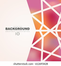 Geometric abstract background. Red and orange mesh background. Vector illustration.