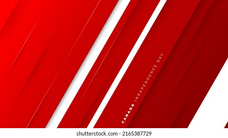 Geometric abstract background in red and white lines design for canada independence day design