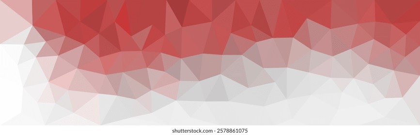 A geometric abstract background with a red and white polygonal pattern, resembling a low-poly artistic style. The design is modern and dynamic, suitable for banners or digital artwork.

