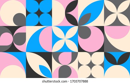 Geometric abstract background retro design. Simple shapes and forms. 