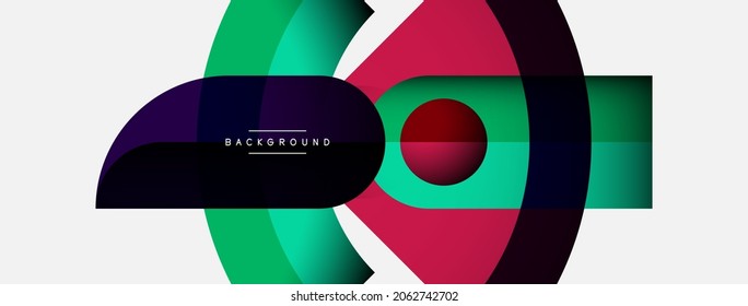 Geometric abstract background. Round shapes, circles, lines composition for wallpaper banner background or landing page