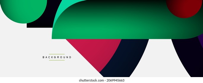 Geometric abstract background. Round shapes, circles, lines composition for wallpaper banner background or landing page