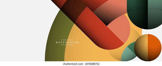 Geometric abstract background. Round shapes, circles, lines composition for wallpaper banner background or landing page