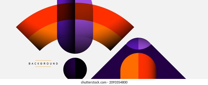 Geometric abstract background. Round shapes, circles, lines composition for wallpaper banner background or landing page