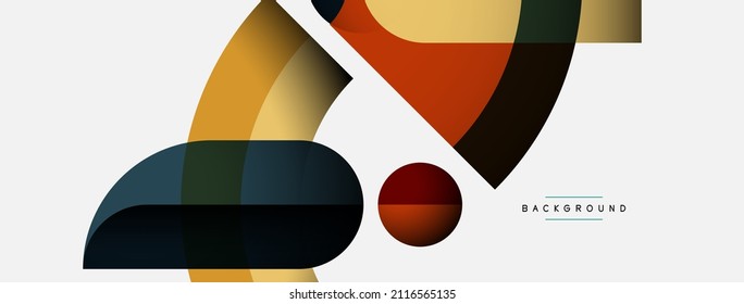 Geometric abstract background. Round shapes, circles, lines composition for wallpaper banner background or landing page
