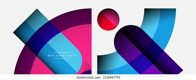 Geometric abstract background. Round shapes, circles, lines composition for wallpaper banner background or landing page