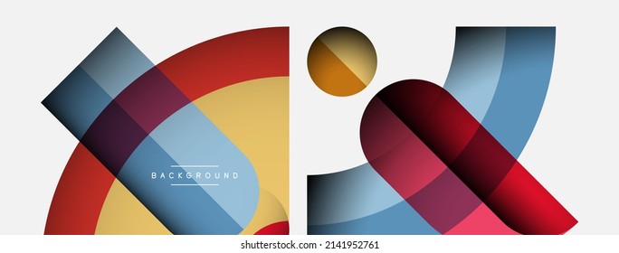 Geometric abstract background. Round shapes, circles, lines composition for wallpaper banner background or landing page