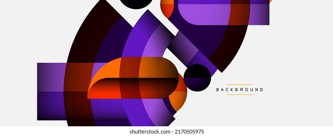 Geometric abstract background. Round shapes, circles, lines composition for wallpaper banner background or landing page