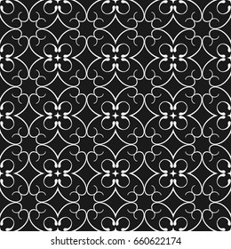Geometric abstract background. Seamless black and white pattern. Vector illustration for wallpaper, fabric, oilcloth, textile, wrapping paper and other design