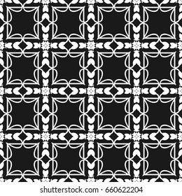 Geometric abstract background. Seamless black and white pattern. Vector illustration for wallpaper, fabric, oilcloth, textile, wrapping paper and other design