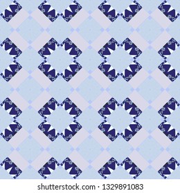 Geometric abstract background, geometric seamless pattern, shapes, tiles, stylized art. Vector geometric background, mosaic pattern in blue, violet and gray colors, graphic design.