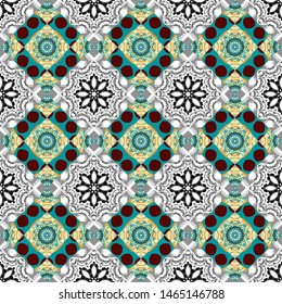 Geometric abstract background, geometric seamless pattern, shapes, tiles, stylized art. Vector geometric background, mosaic pattern in red, blue and gray colors, graphic design.