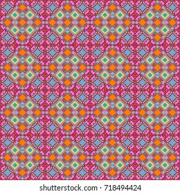 Geometric abstract background, geometric seamless pattern, shapes, tiles, stylized art. Vector geometric background, mosaic pattern in blue, neutral and orange colors, graphic design.