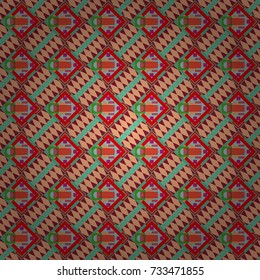 Geometric abstract background, geometric seamless pattern, shapes, tiles, stylized art. Vector geometric background, mosaic pattern in beige, green and red colors, graphic design.