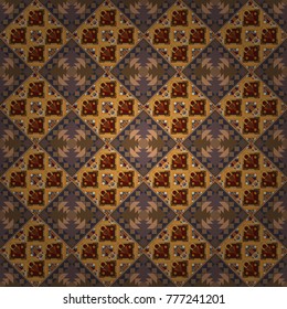 Geometric abstract background, geometric seamless pattern, shapes, tiles, stylized art. Vector geometric background, mosaic pattern in yellow, brown and beige colors, graphic design.