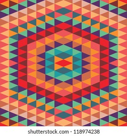 Geometric abstract background - seamless vector pattern. Ethnic boho style. 