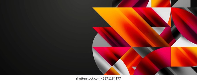 Geometric abstract background with abstract geometric shapes. Concept of creative technology, digital art, social communication, modern science for poster, cover, banner, brochure, website