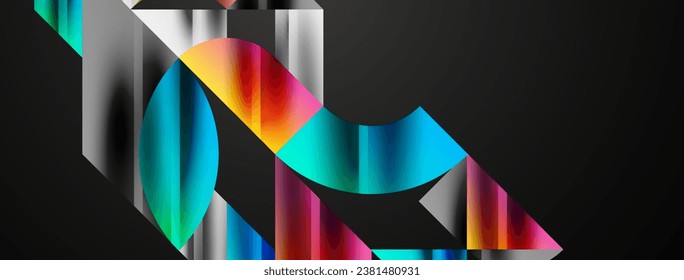 Geometric abstract background with abstract geometric shapes. Concept of creative technology, digital art, social communication, modern science for poster, cover, banner, brochure, website