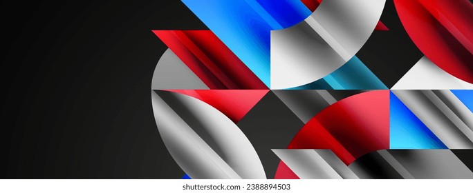 Geometric abstract background with abstract geometric shapes. Concept of creative technology, digital art, social communication, modern science for poster, cover, banner, brochure, website