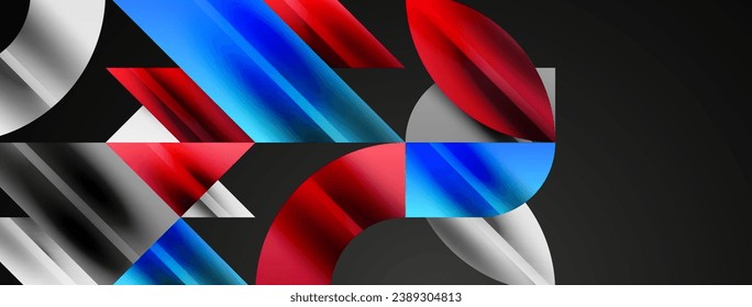 Geometric abstract background with abstract geometric shapes. Concept of creative technology, digital art, social communication, modern science for poster, cover, banner, brochure, website