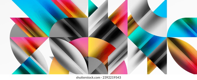 Geometric abstract background with abstract geometric shapes. Concept of creative technology, digital art, social communication, modern science for poster, cover, banner, brochure, website