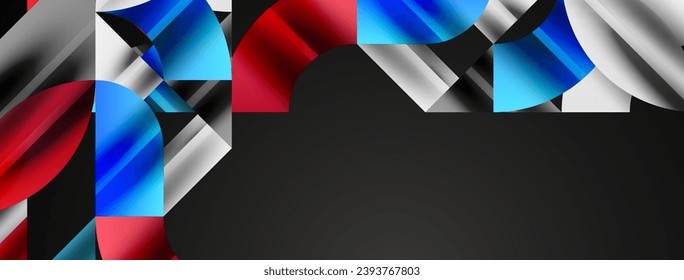 Geometric abstract background with abstract geometric shapes. Concept of creative technology, digital art, social communication, modern science for poster, cover, banner, brochure, website
