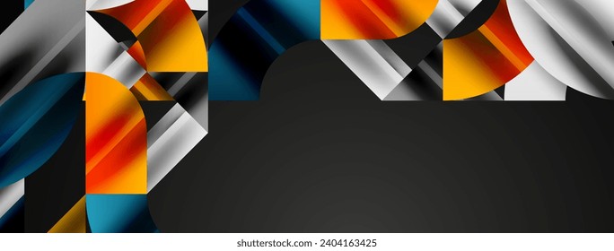 Geometric abstract background with abstract geometric shapes. Concept of creative technology, digital art, social communication, modern science for poster, cover, banner, brochure, website