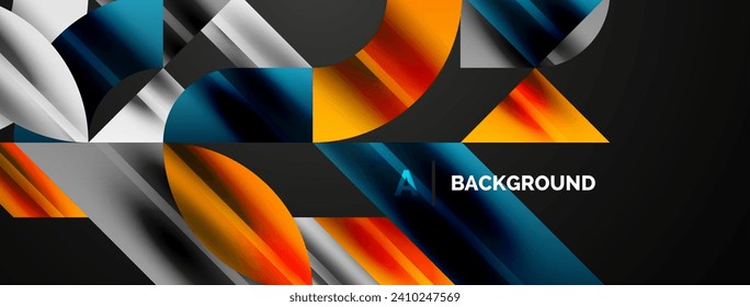 Geometric abstract background with abstract geometric shapes. Concept of creative technology, digital art, social communication, modern science for poster, cover, banner, brochure, website