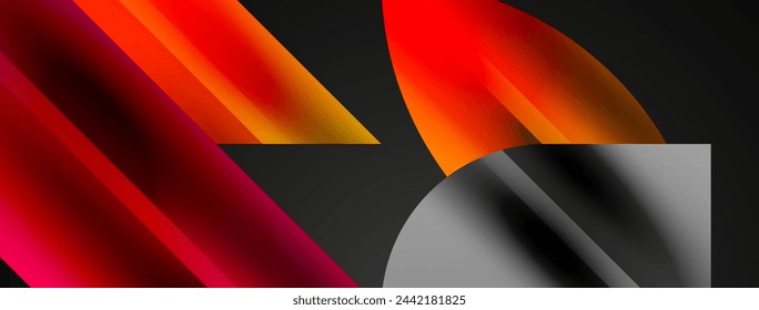 Geometrischer abstrakter Hintergrund mit abstrakten geometrischen Formen. Konzept der kreativen Technologie, digitale Kunst, soziale Kommunikation, moderne Wissenschaft für Plakat, Cover, Banner, Broschüre, Website