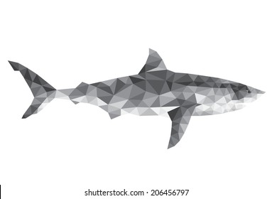 Geometric abstract background shark