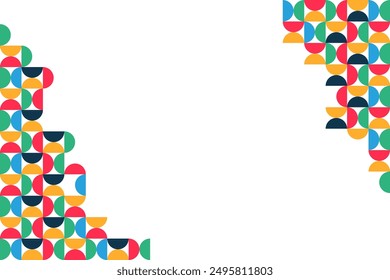 Fondo abstracto geométrico con Formas de semicírculo de colores simples